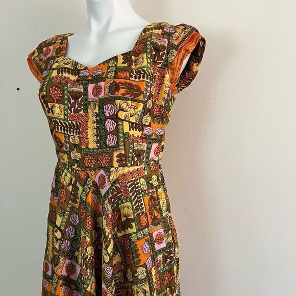 Vintage printed handmade dress - Picture 5 of 13